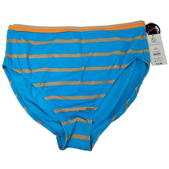 No Boundaries Junior Girls XL Multi Stripe High Cut Leg High Waist Bikini Bottom - Picture 1 of 6
